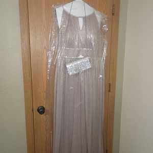 Oleg Cassini Mother of the Bride dress size 18w with matching purse